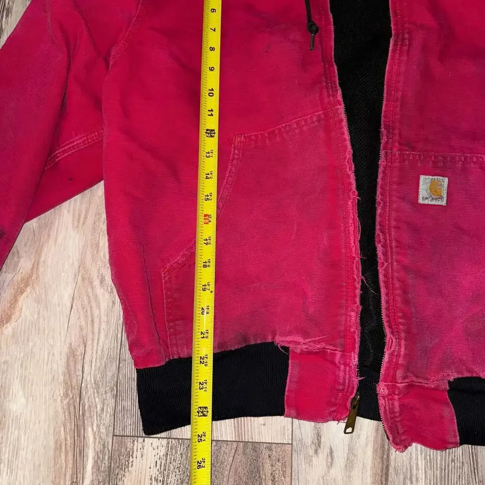 Vintage Y2K Carhartt red active hooded work wear jacket
